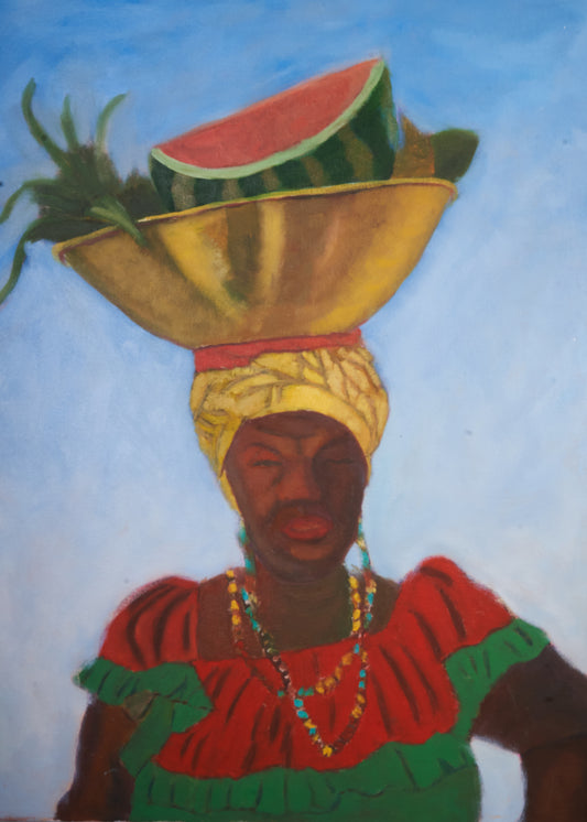 Caribbean Fruit Seller Red and Green